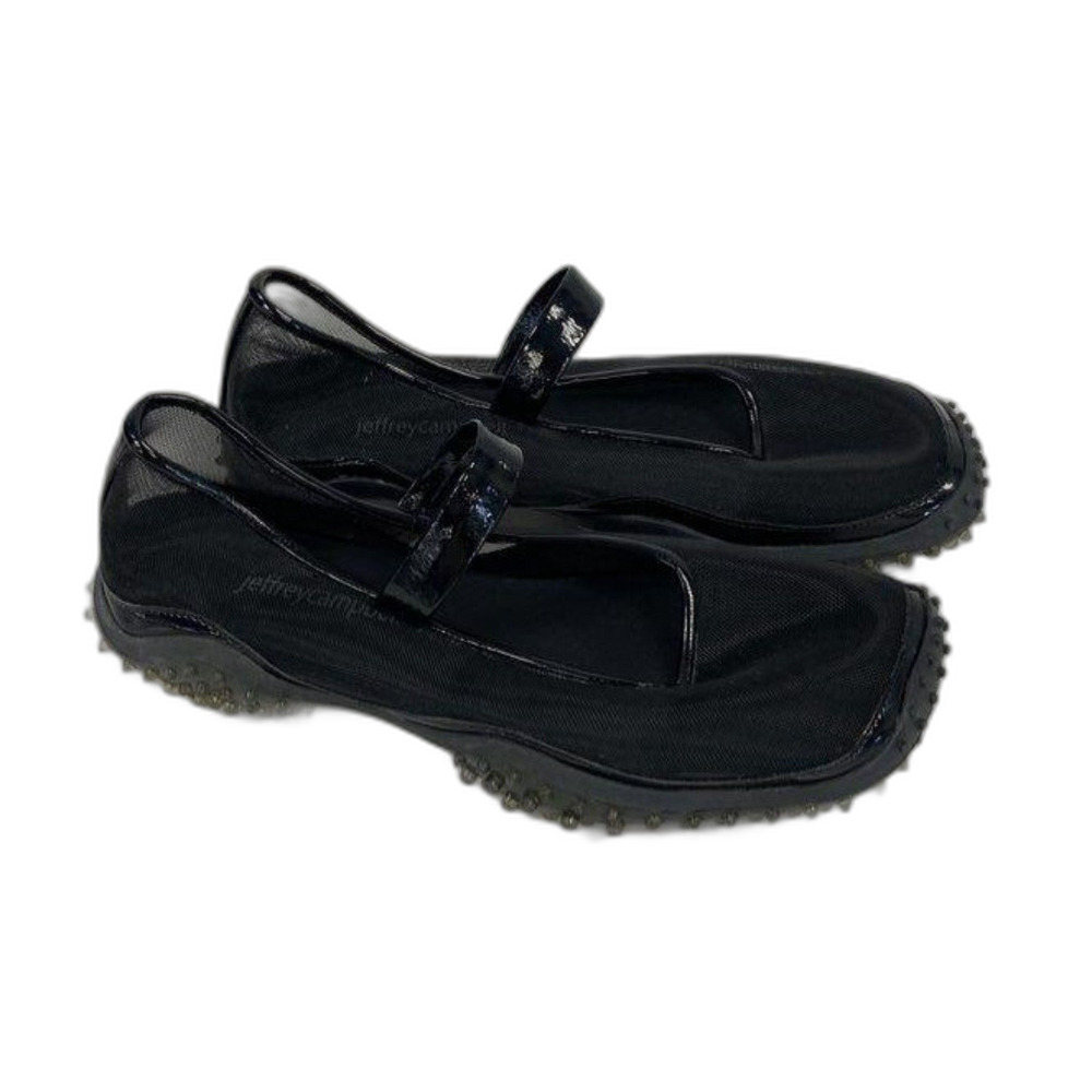 $150 Jeffrey Campbell Women's Black Mesh Flats Size 5 - Picture 3 of 5